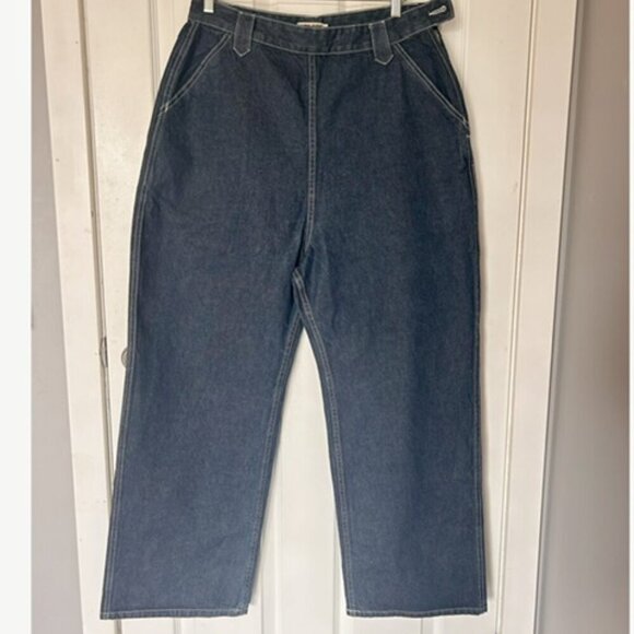 Rudy Jude Sailor Jeans Sz 5 | High Waisted Wide Leg Organic Cotton Dark Navy USA - Picture 4 of 9